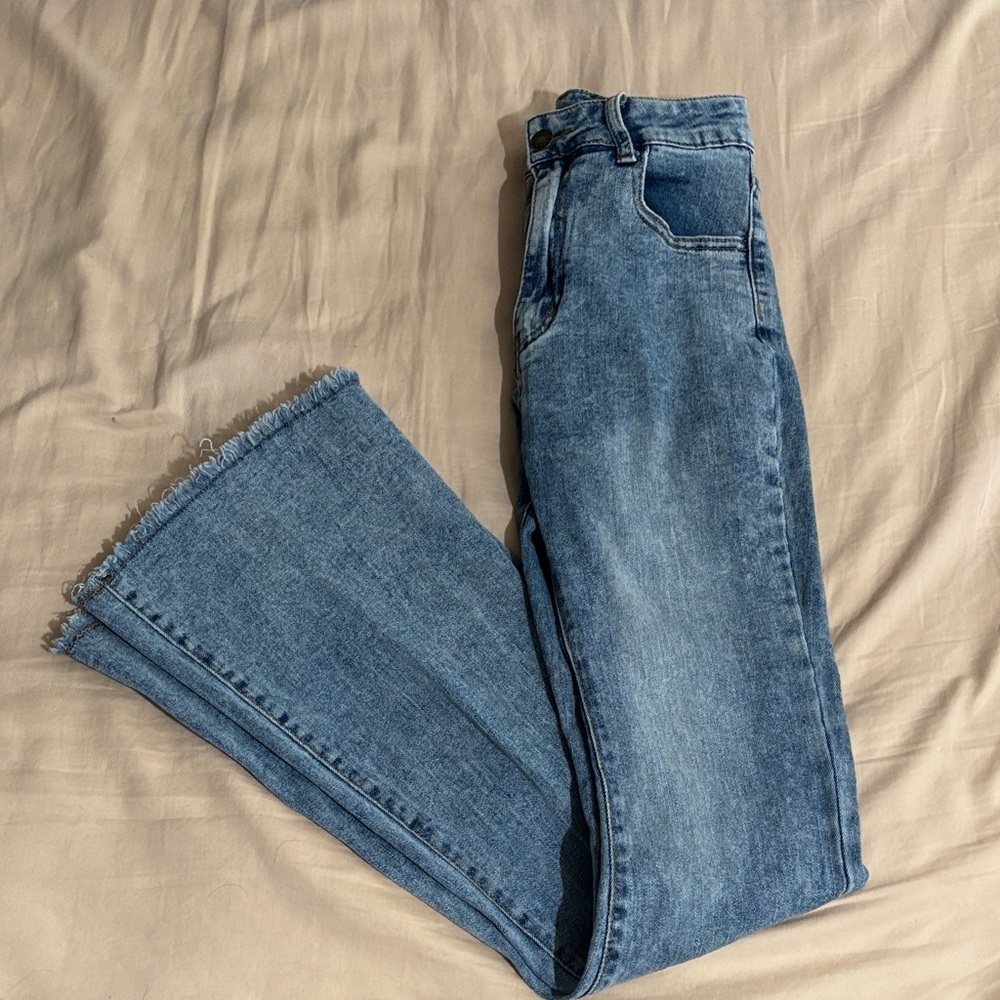 SHEIN Light Blue Flare Jeans